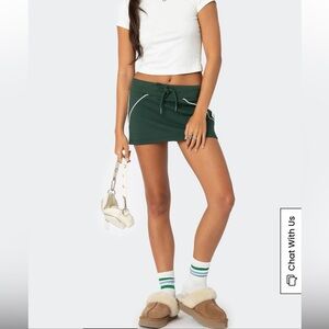 Edikted Green Skirt with White Accents